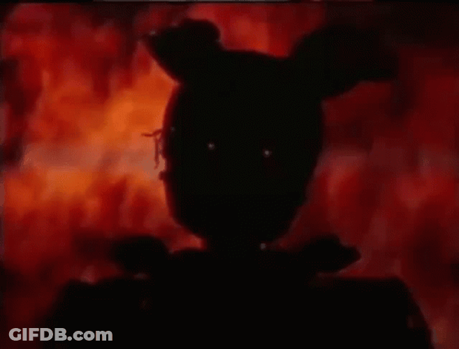 Springtrap Silhouette Fiery Background GIF