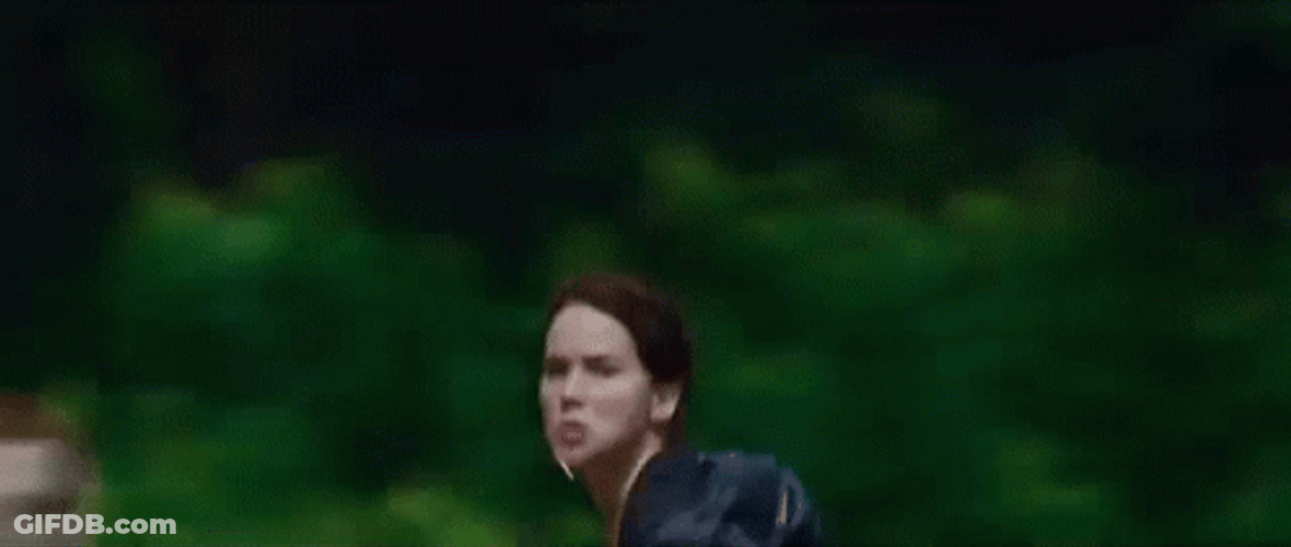 Sprinting Jennifer Lawrence Hunger Games GIF
