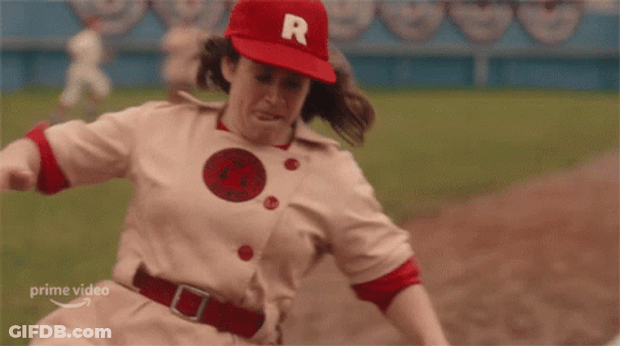 Sprinting Rosie O'Donnel League Of Their Own GIF