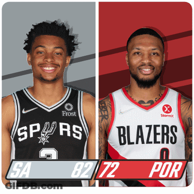 Spurs And Blazers Basketball Players GIF