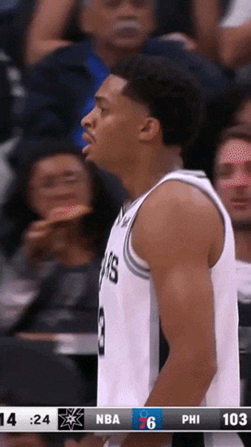 Spurs Keldon Johnson Showing Muscles GIF