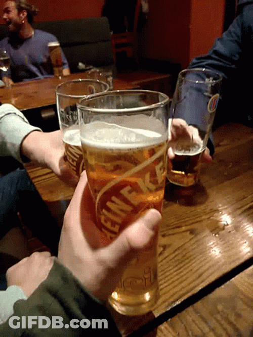 Squad Drinking Beer GIF
