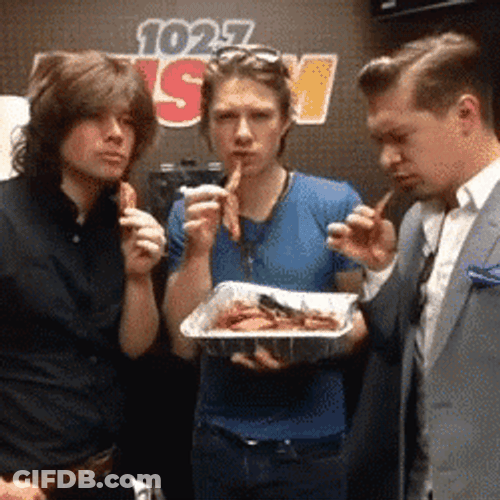 Squad Eating Bacon GIF