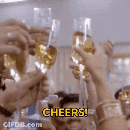 Squad Glass Toast Celebration Happy Birthday Drinks GIF