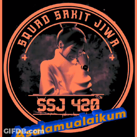 Squad Sakit Jiwa Logo Girl In Turtleneck GIF