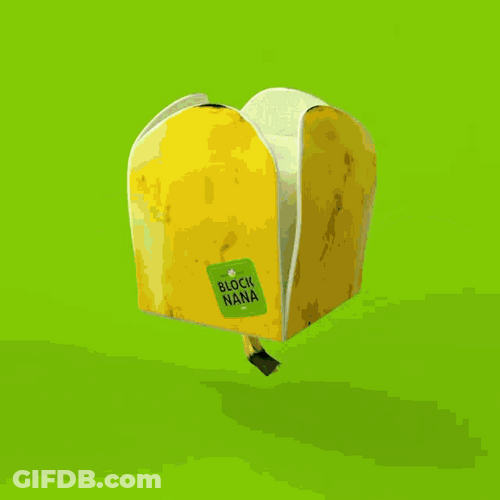 Square Banana Peeled Animation GIF