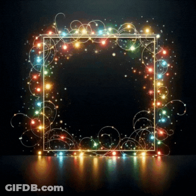 Square Frame With Christmas Lights GIF