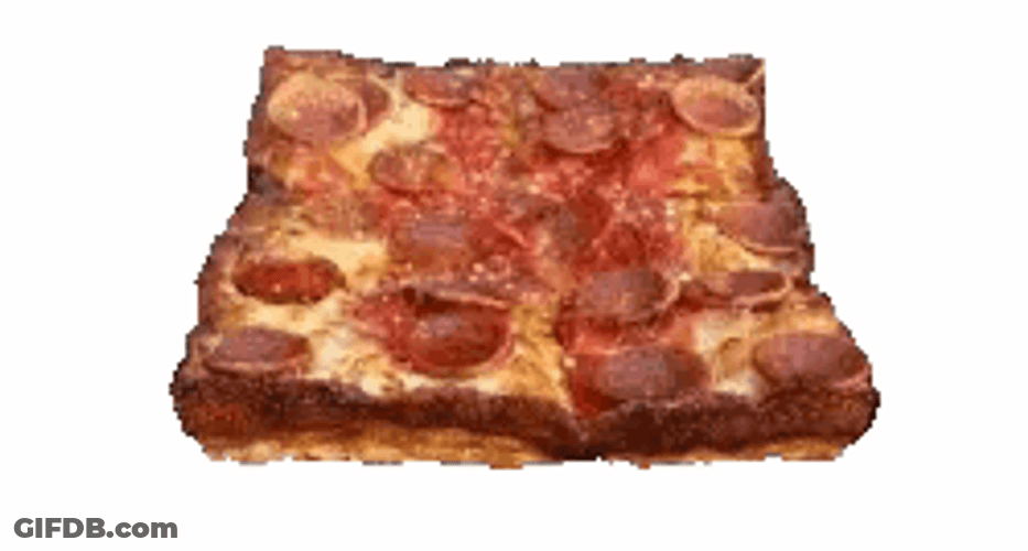 Square Shape Spinning Pizza GIF