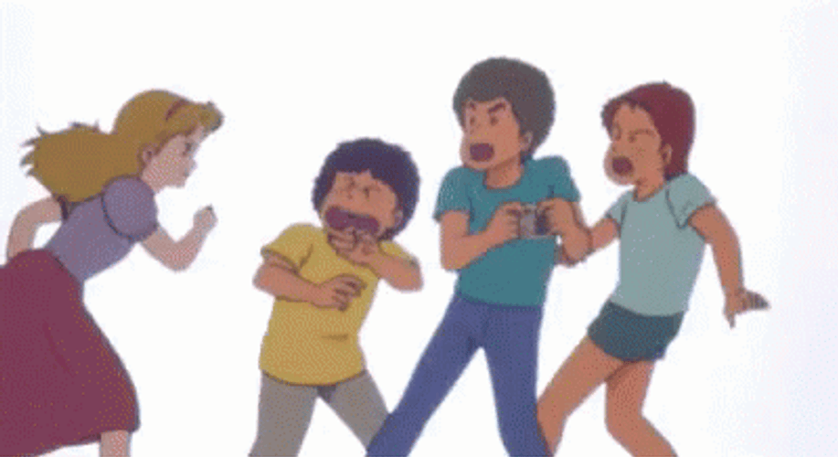 Square Up GoShogun Girl Punching Boys GIF