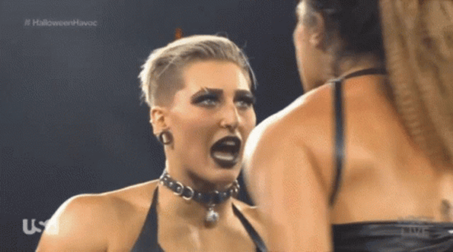 Square Up Rhea Ripley Wrestling GIF
