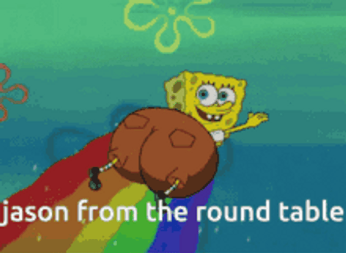 Squarepants Fly Spongebob Rainbow Jet Stream GIF
