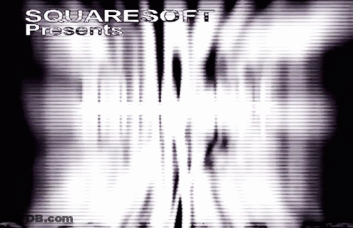 Squaresoft Presents A Black And White Image GIF