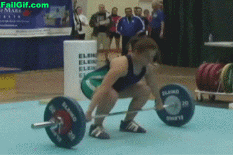 Squat Woman Weightlifting Fail GIF
