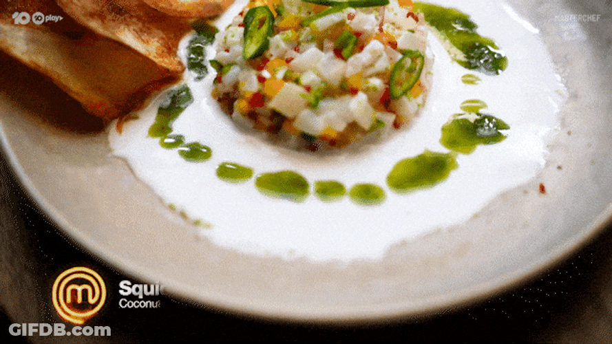 Squid Ceviche Plating GIF