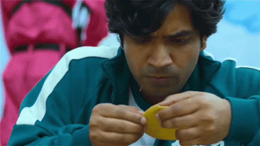 Squid Game Abdul Ali Shaping Cookie GIF