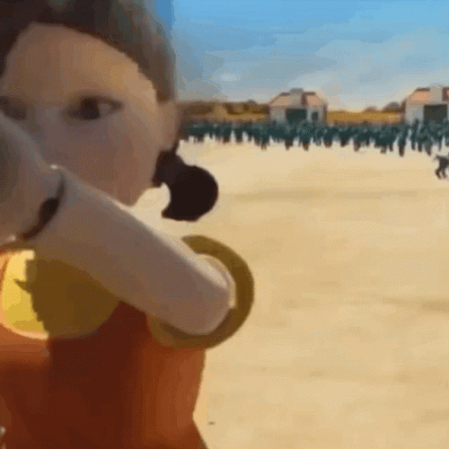 Squid Game Doll Turning Behind GIF