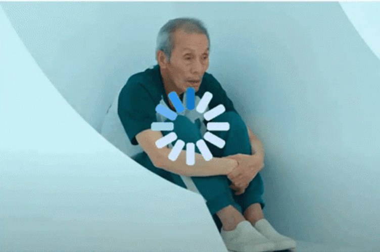 Squid Game Oh Il-Nam Loading Sign GIF