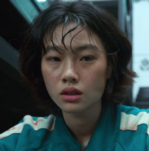 Squid Game Stunned Kang Sae-Byeok GIF