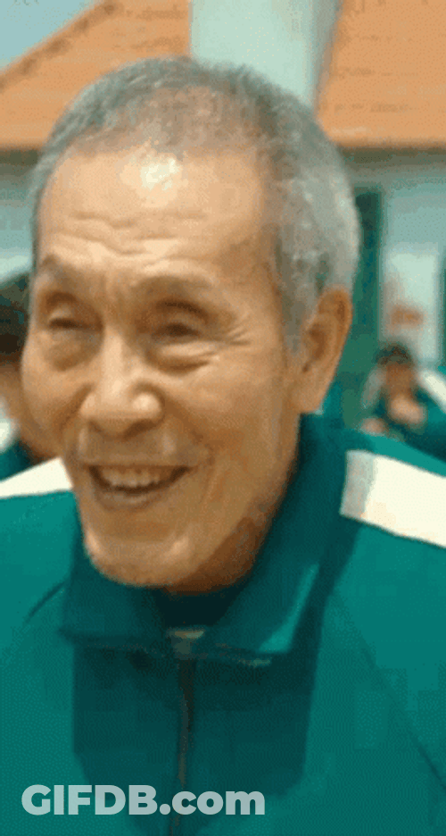 Squid Games Oh II-Nam Smiling GIF