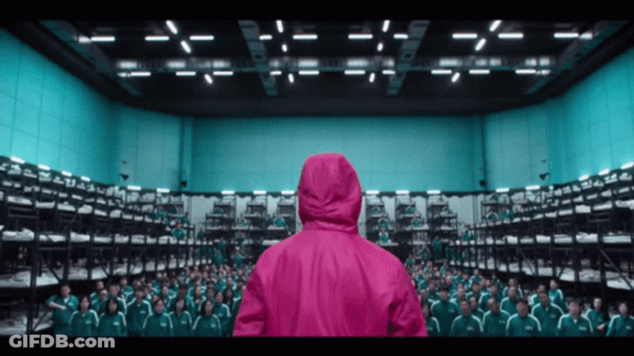 Squid Games Soldiers In Line GIF