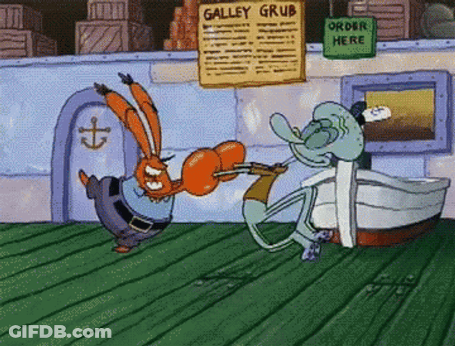 Squidward And Mister Krabs Dancing GIF