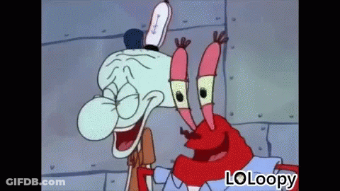 Squidward And Mr. Krabs Laughing GIF