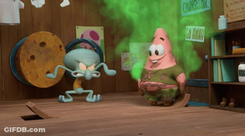Squidward And Patrick Are In A Room With A Sign That Says Counselor GIF
