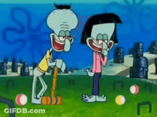Squidward And Patrick Playing Croquet GIF