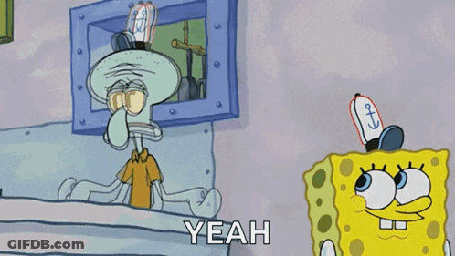 Squidward And Spongebob Saying Yeah GIF