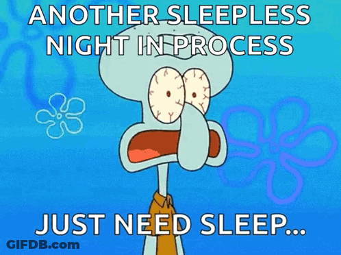 Squidward Another Sleepless Night In Process Just Need Sleep GIF