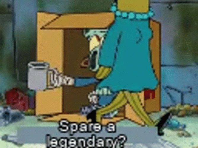 Squidward Asking Legendary Spare Change GIF