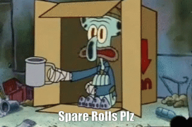 Squidward Begging Street Spare Change GIF