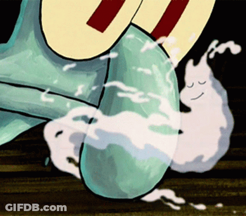 Squidward Being Splash Water GIF