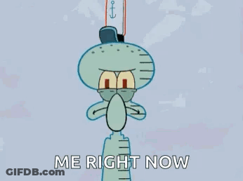 Squidward Brushing Teeth Saying Me Right Now GIF