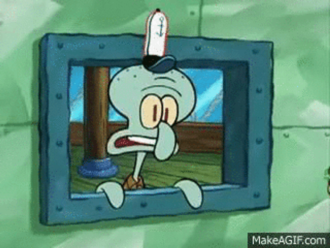 Squidward Catching Burgers GIF