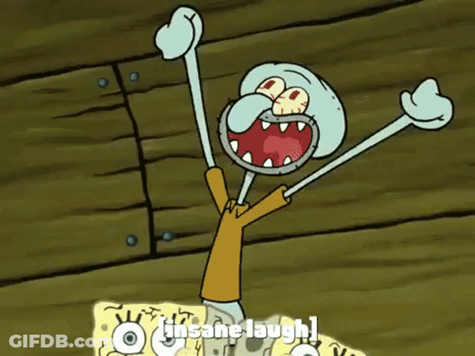 Squidward Crazy Laugh SpongeBob GIF