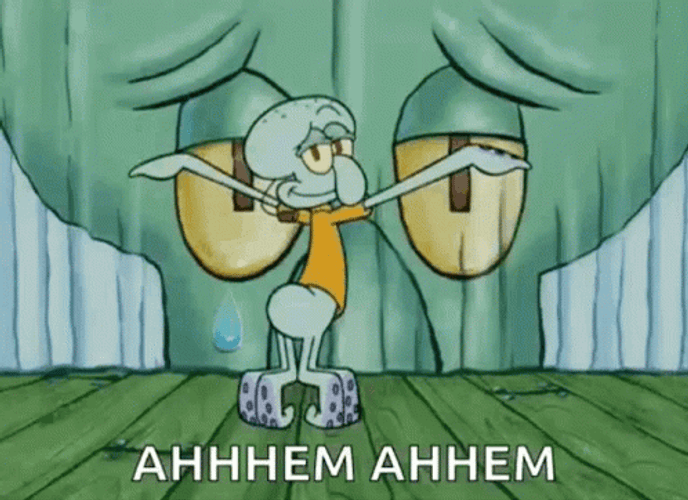 Squidward Dancing Ahhhem Ahhem GIF