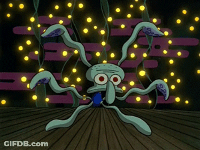 Squidward Dancing And Showing Tentacles GIF