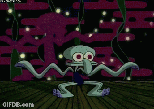 Squidward Dancing In Dark Room GIF