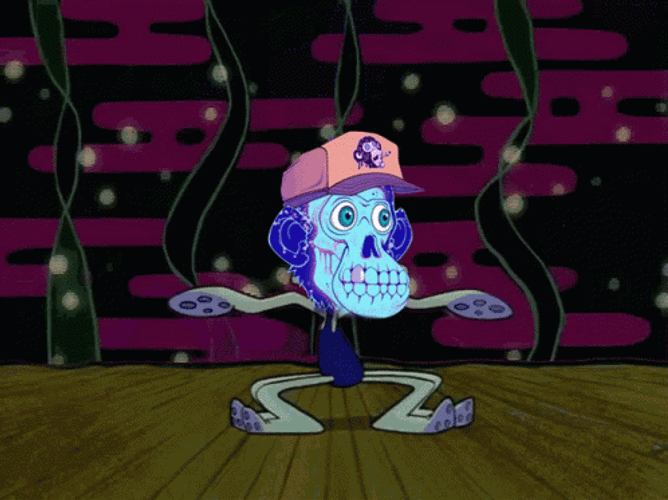 Squidward Dancing Skull Monkey Face Swap GIF