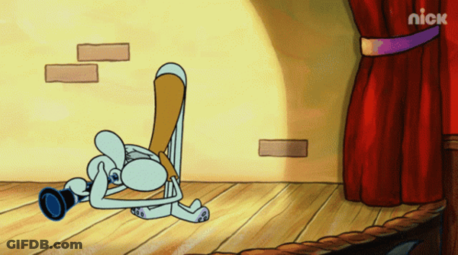 Squidward Dancing While Playing Clarinet GIF