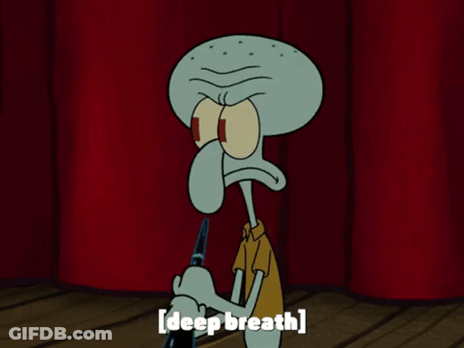 Squidward Deep Breathing GIF
