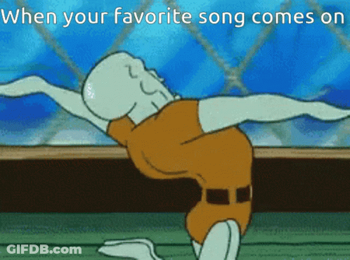 Squidward Doing Yoga When Your Favorite Song Comes On GIF