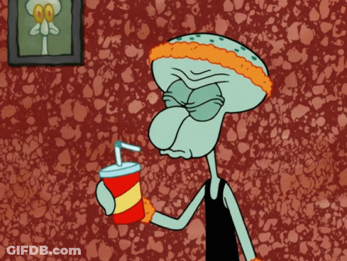 Squidward Drinking Soda GIF