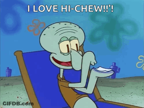 Squidward Eating Paper On Beach GIF
