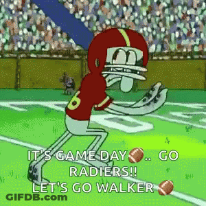 Squidward Football Uniform Go Raiders Let's Go Walker GIF
