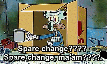 Squidward From SpongeBob Holding Cup In Cardboard Box GIF