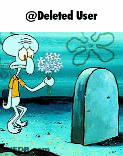 Squidward From Spongebob Is Holding Flowers In Front Of A Tombstone GIF