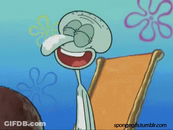 Squidward From SpongeBob Laughing GIF