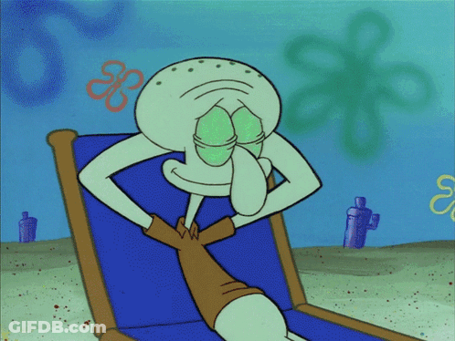 Squidward From SpongeBob Sitting In Chair GIF